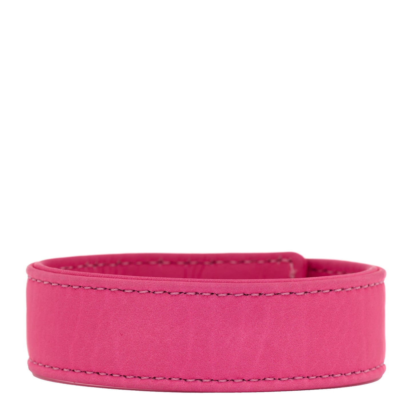 Sterling Silver Leather Maltese Cross Bracelet Pink