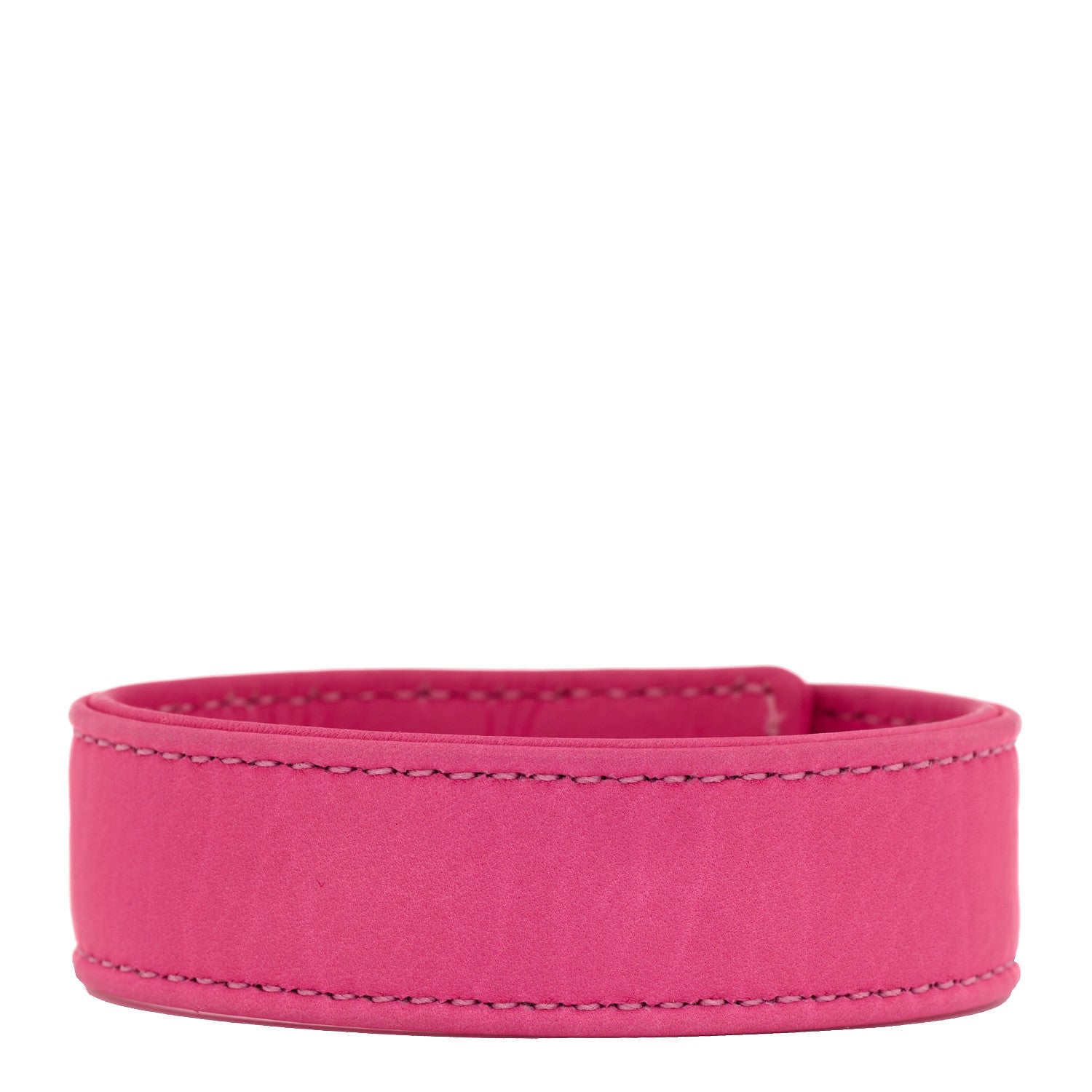 Chrome Hearts Sterling Silver Leather Maltese Cross Bracelet Pink 3 of 4