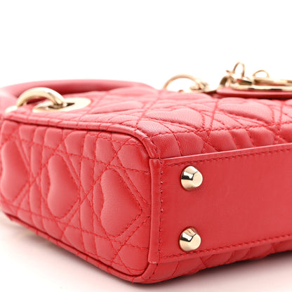 Christian Dior Calfskin Cannage Dioramour Micro Lady Dior Bright Red 8 of 9