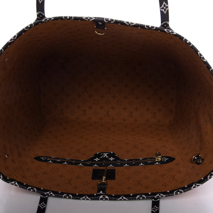 Louis Vuitton Monogram Giant Crafty Neverfull MM Creme Caramel 5 of 9