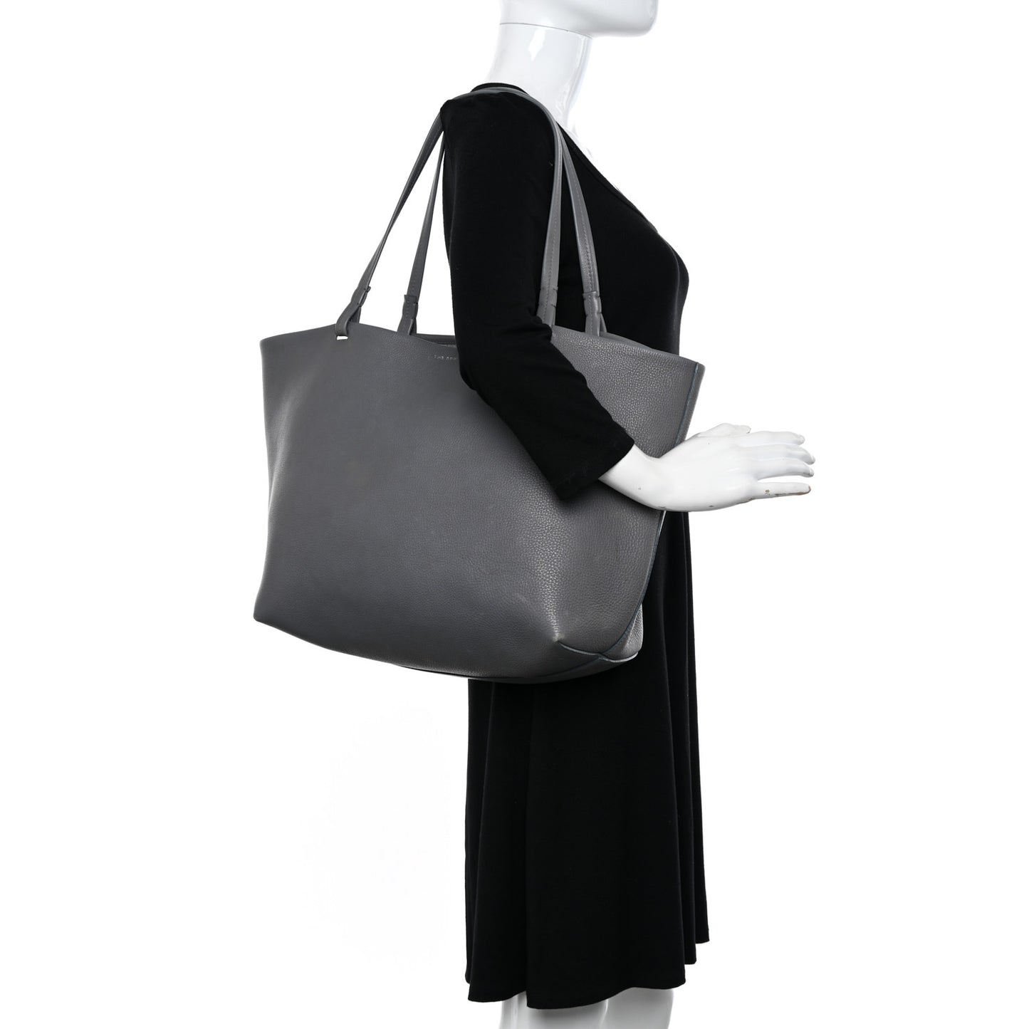 Grained Calfskin Park Tote Three Grey