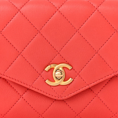 Chanel Calfskin Quilted Metal Small Top Handle Envelope Flap Red 9 of 12