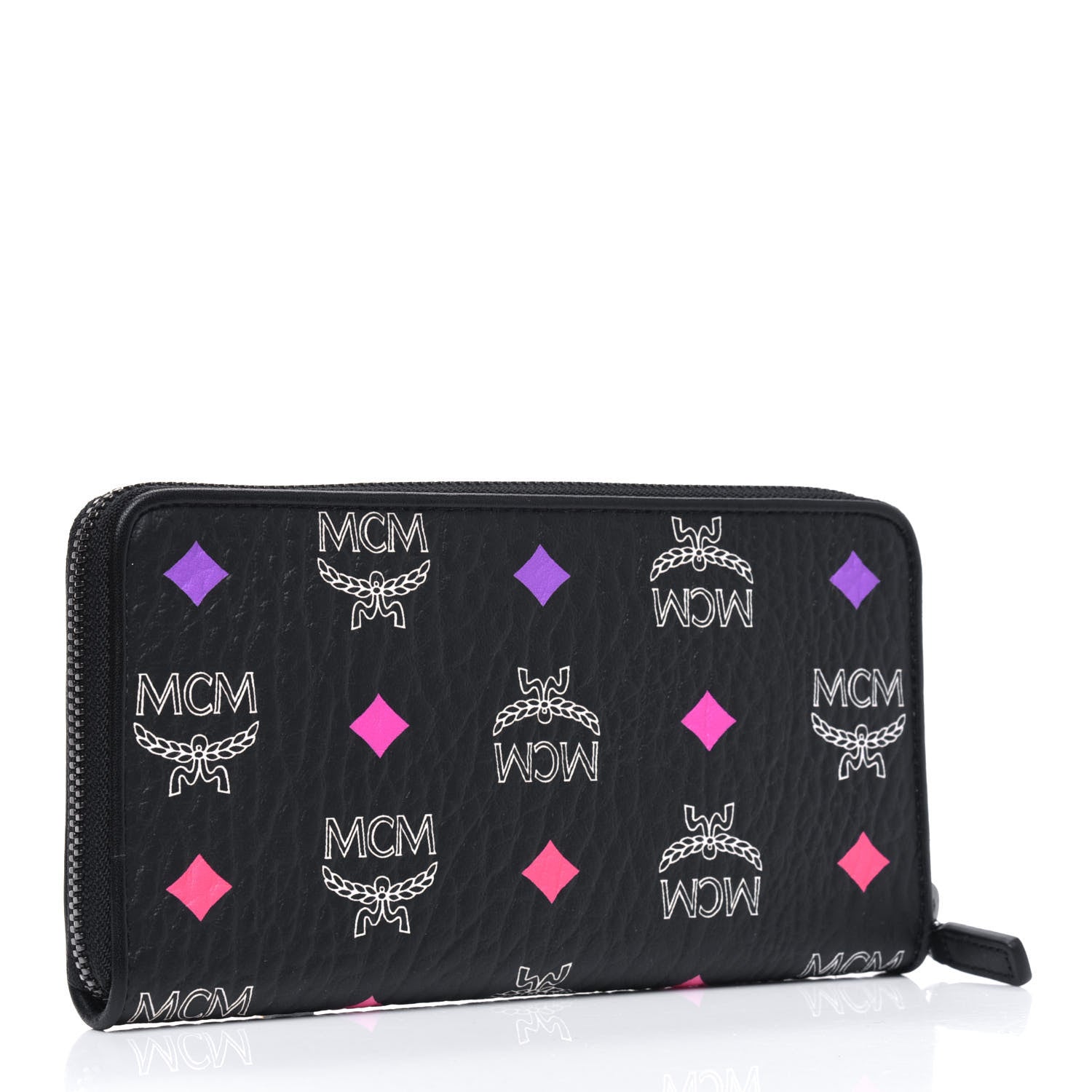 MCM Skyoptic Visetos Large Zip Around Wallet Black 2 of 4
