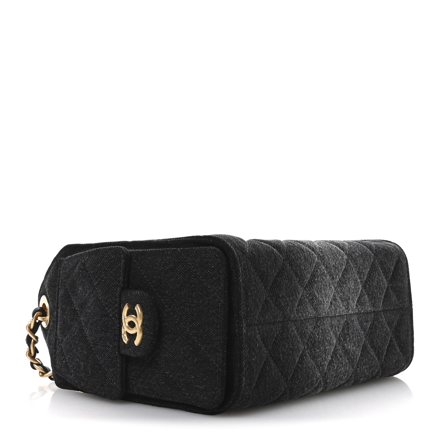 Chanel Washed Denim Quilted Mini Chanel 25 Handbag Black 4 of 11
