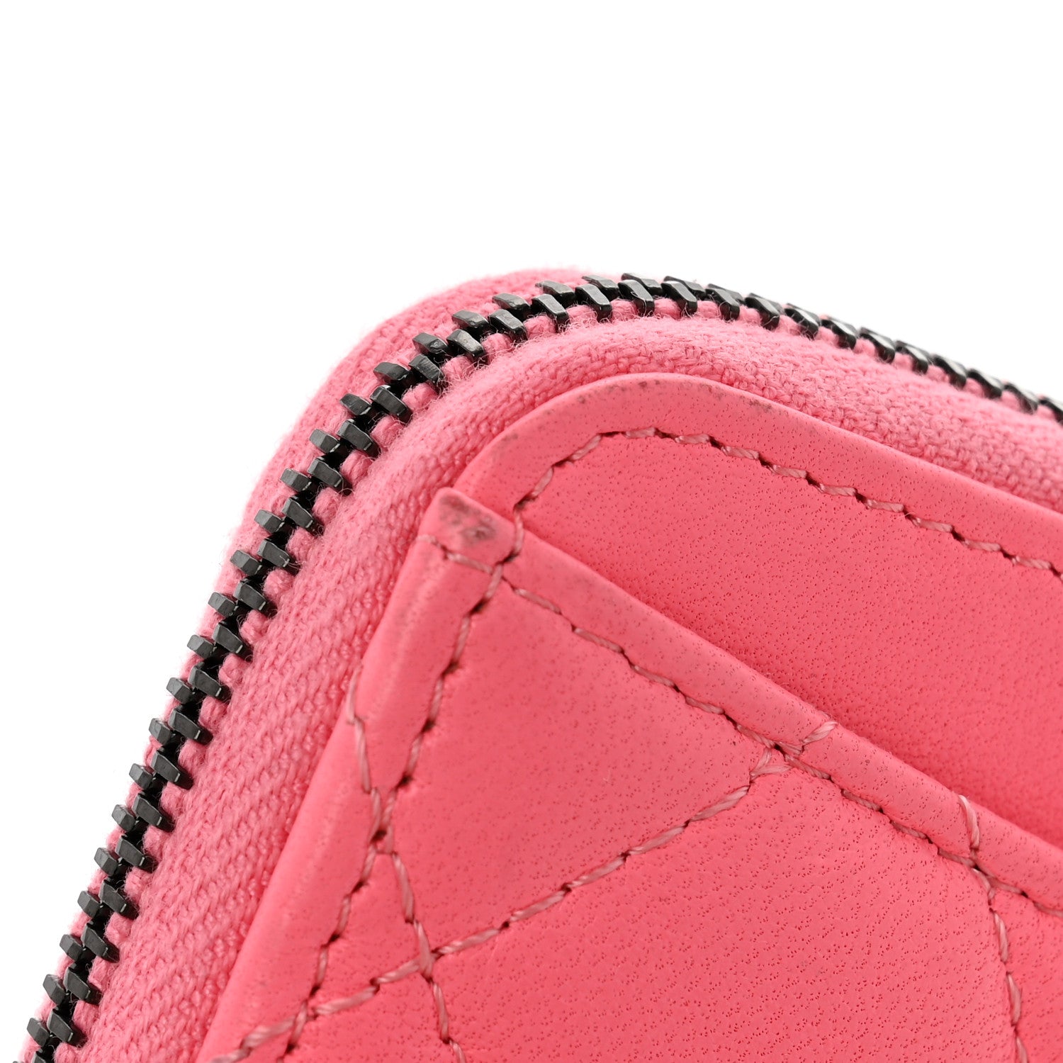 Chanel Lambskin Quilted Zip Around Coin Purse Pink 8 of 8