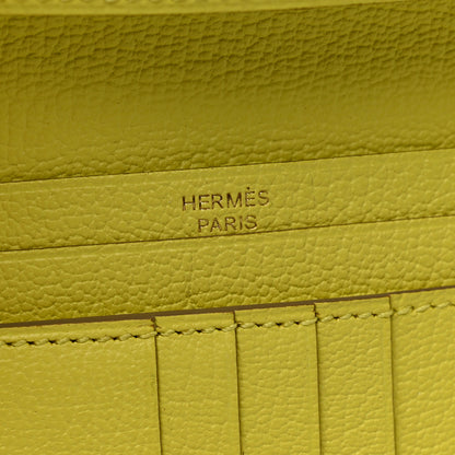 Hermes Chevre Mysore Bearn Compact Wallet Soufre 6 of 7