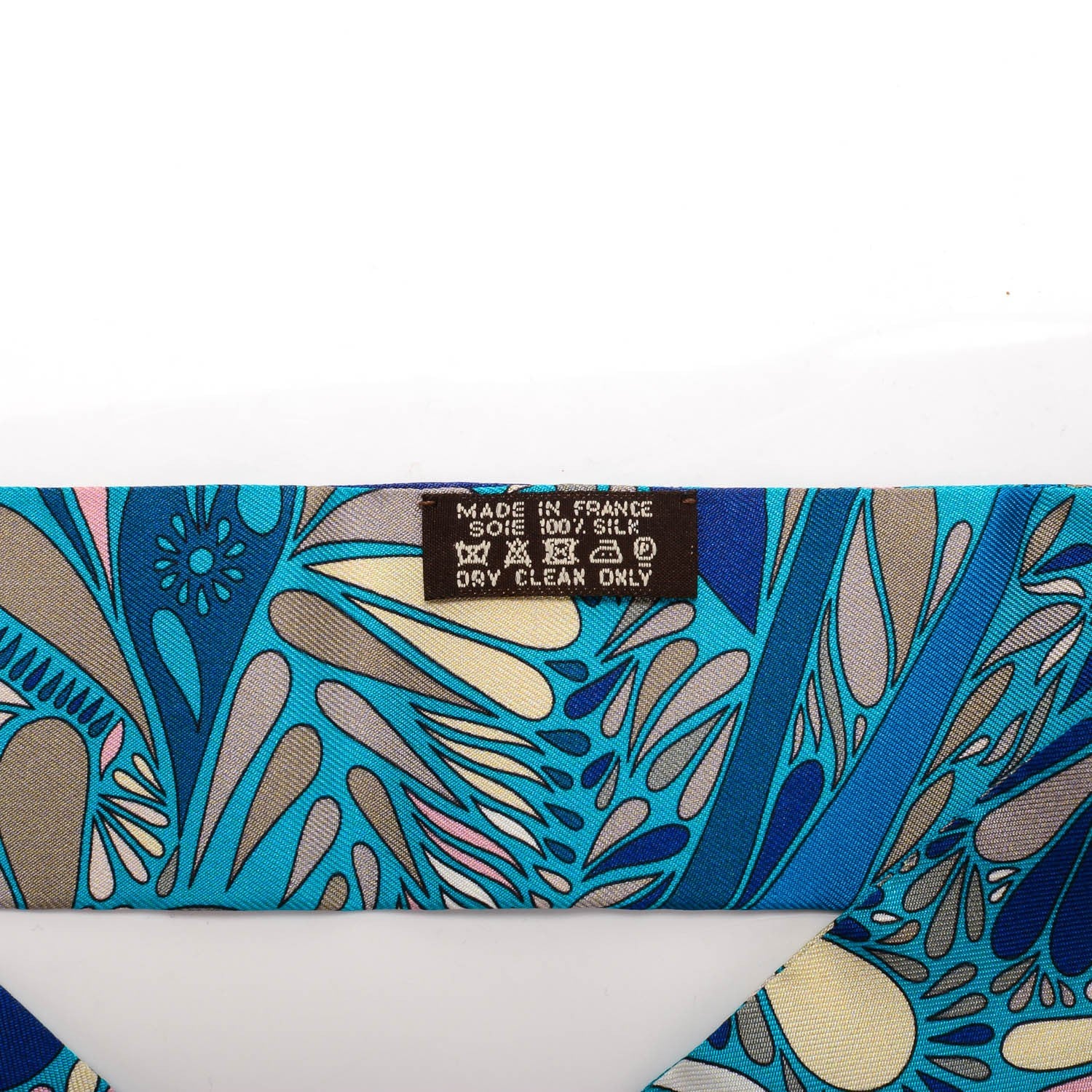 Hermes Silk Millefleurs du Mexique Twilly Canard Marine Rose Poudre 3 of 6