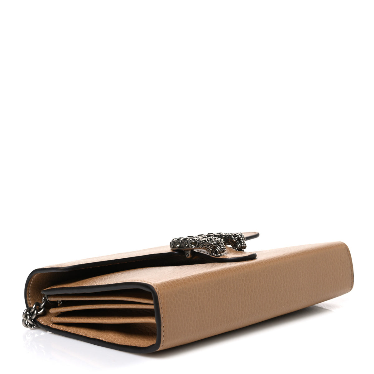 Gucci Dollar Calfskin Crystal Mini Dionysus Chain Wallet Natural Tan Black Diamond 4 of 10