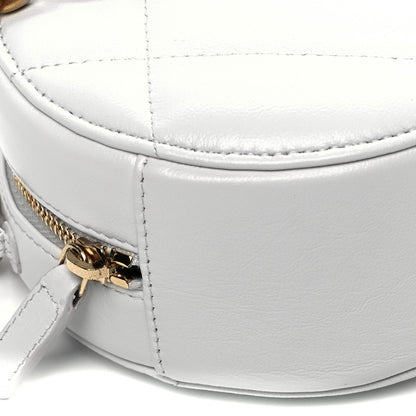 Chanel Goatskin Quilted Chanel 19 Round Clutch With Chain White 8 of 9
