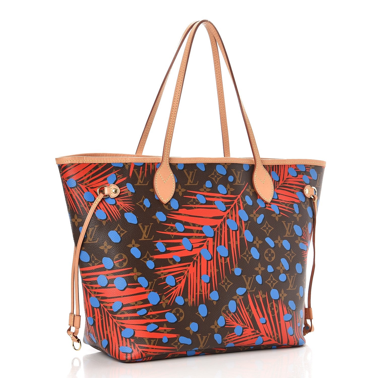 Louis Vuitton Monogram Jungle Dots Neo Neverfull MM Coquelicot Denim 3 of 9
