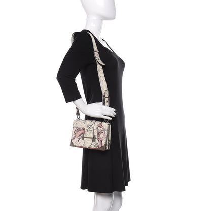 Prada X JAMES JEAN Glace Calfskin Rabbit Print Cahier Bag Opaline 2 of 11