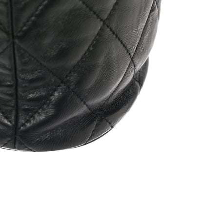 Chanel Lambskin Enamel Quilted Pending CC Bucket Drawstring Bag Black 11 of 15