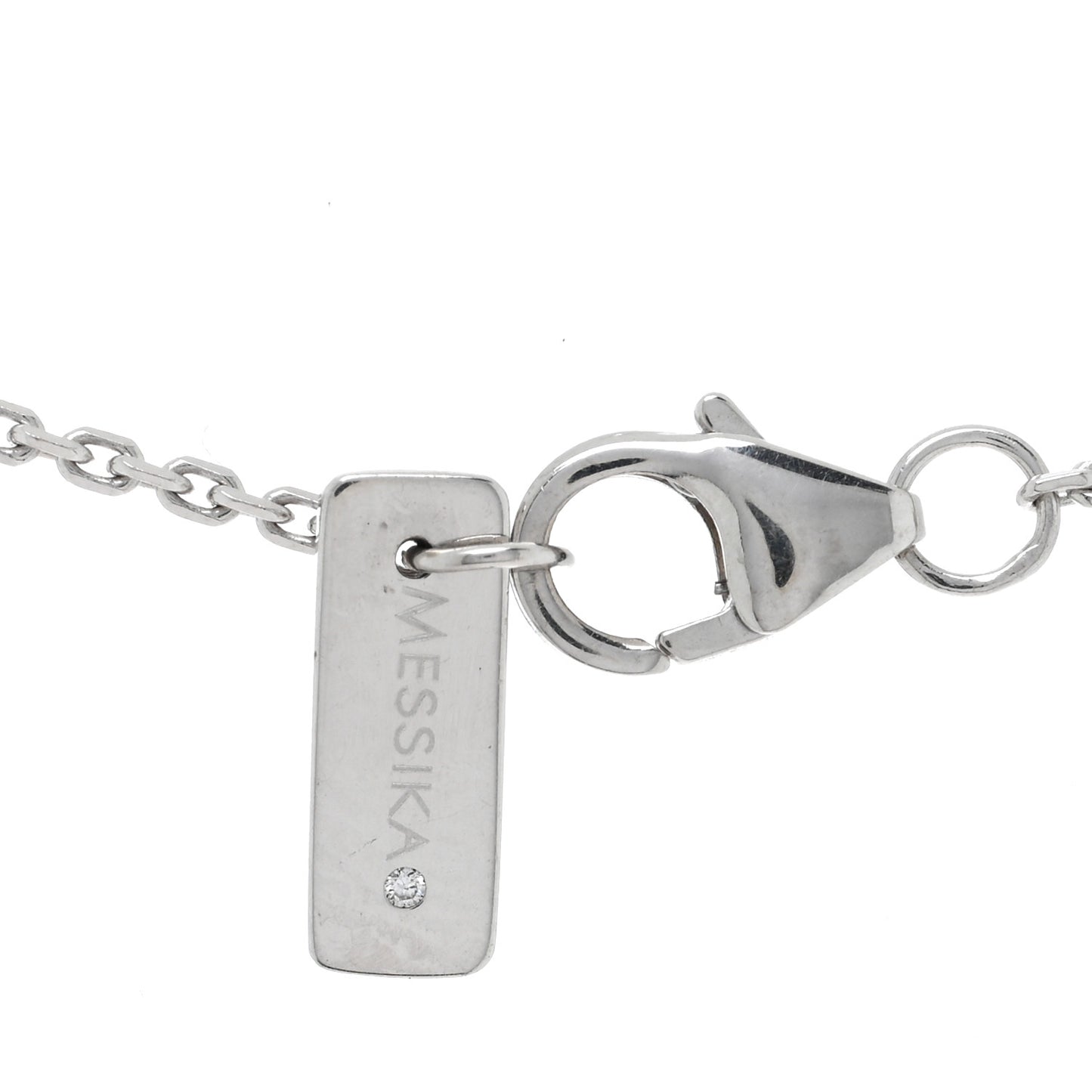 18K White Gold Diamond Baby Move Pave Necklace