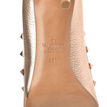 Valentino Garavani Metallic Pebbled Calfskin Rockstud 85mm Pumps 39.5 Rame 6 of 9