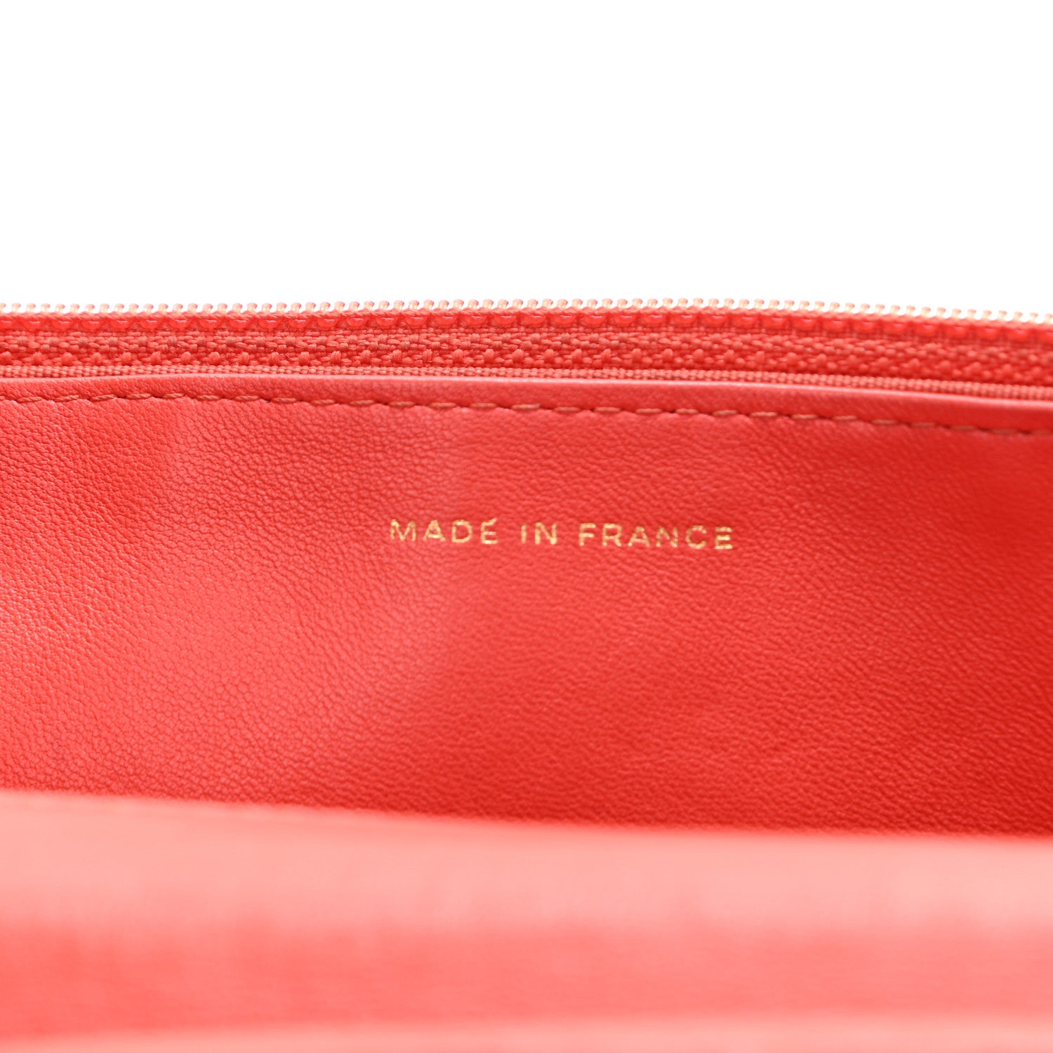 Chanel Lambskin Quilted Wallet On Chain WOC Light Red 7 of 16