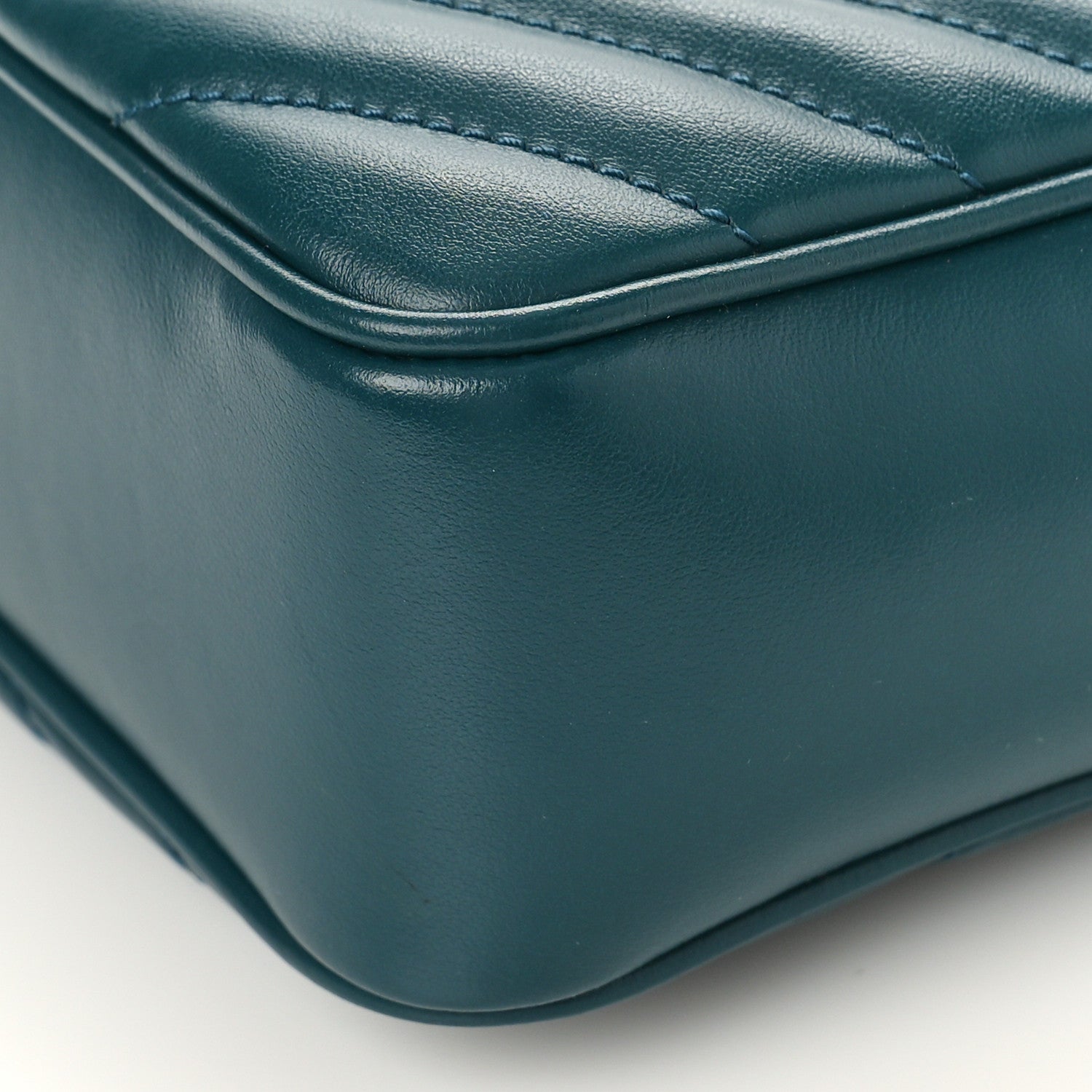 Saint Laurent Calfskin Matelasse Monogram Lou Camera Bag Sea Turquoise 8 of 9