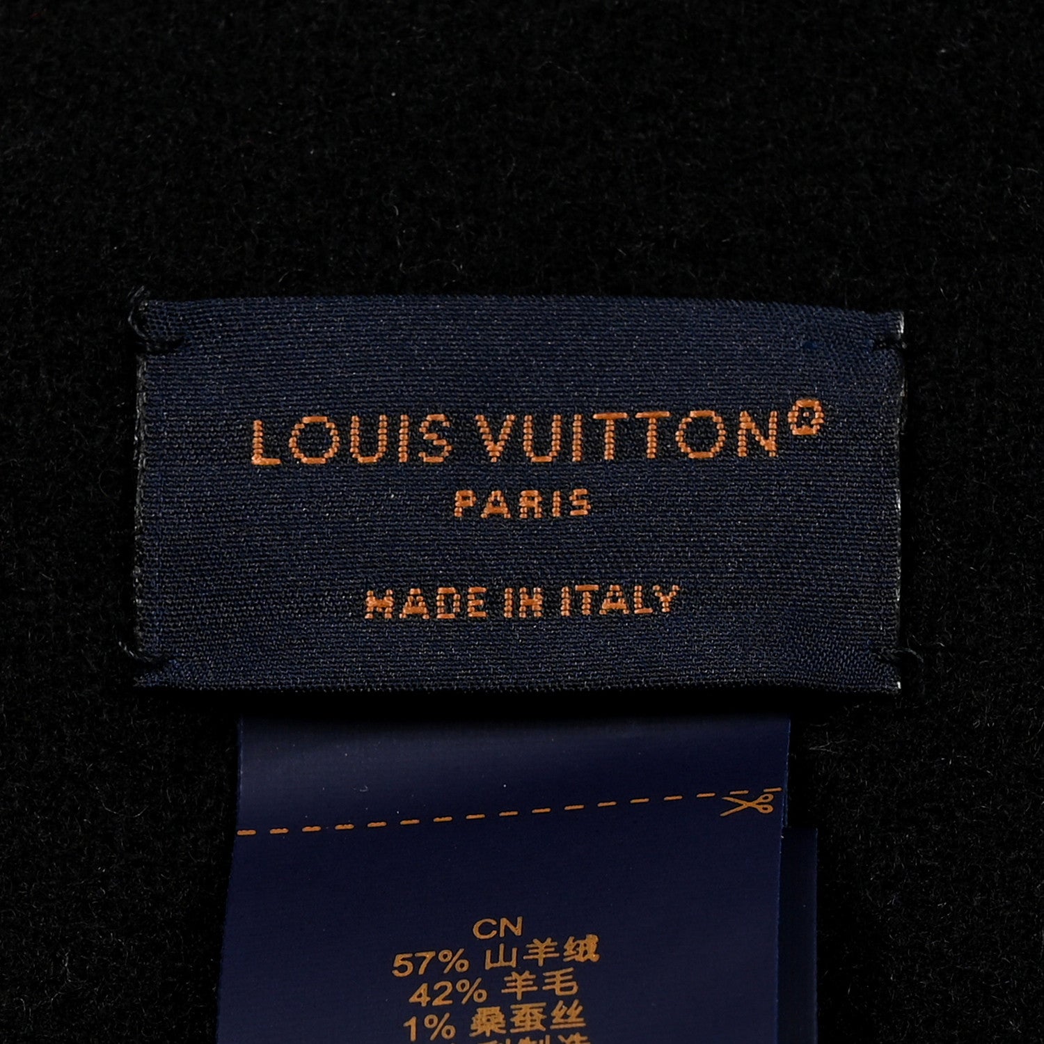 Louis Vuitton Cashmere Wool Silk Flight Mode Mahina Echarpes Scarf Black 3 of 3