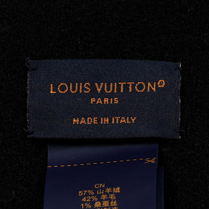 Louis Vuitton Cashmere Wool Silk Flight Mode Mahina Echarpes Scarf Black 3 of 3
