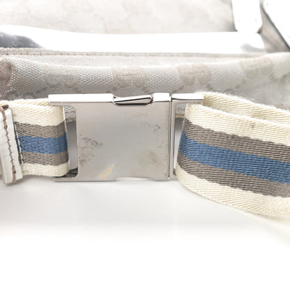 Gucci GG Monogram Web Double Pocket Belt Bag Silver 16 of 17