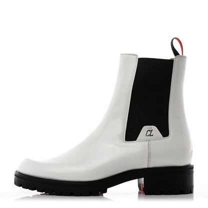 Christian Louboutin Calfskin Abrasivato Motok Flat Boots 40 White 1 of 8