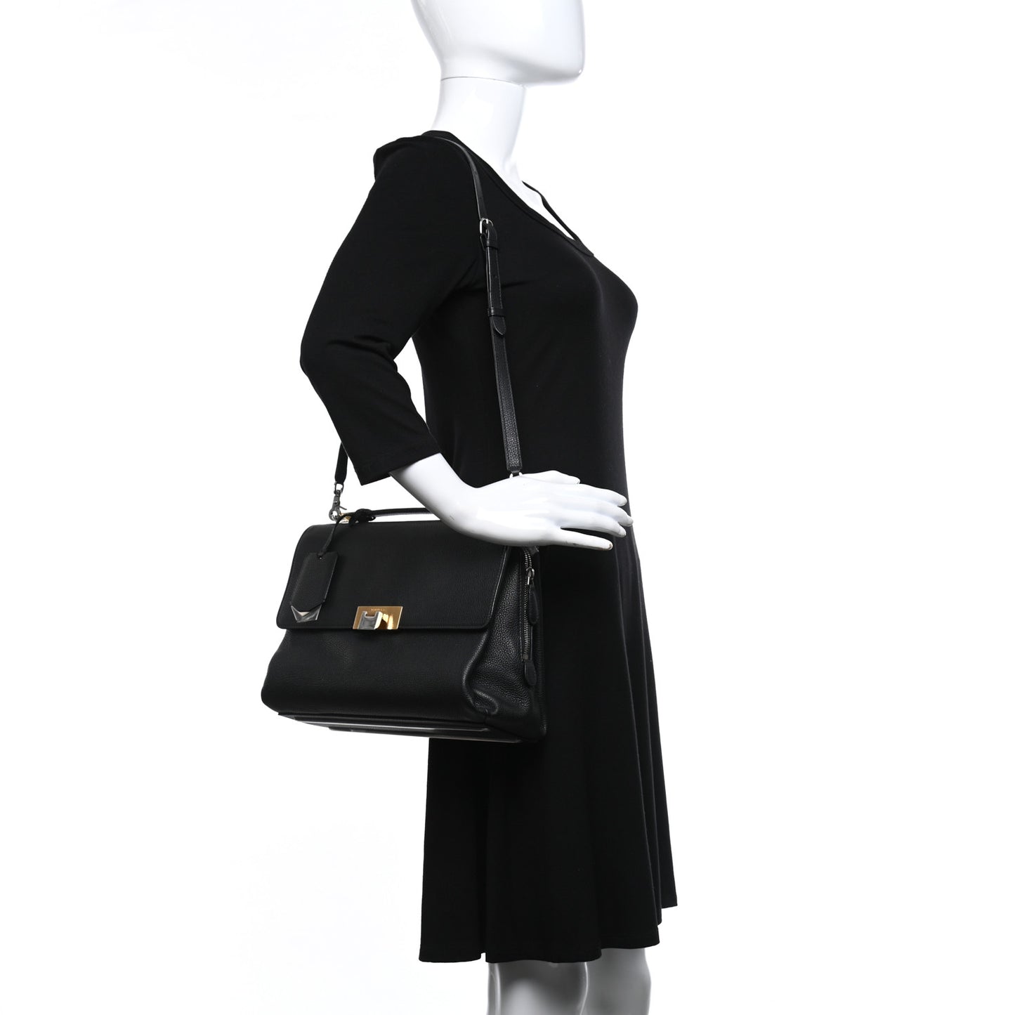 Grained Calfskin Le Dix Small Soft Cartable Black