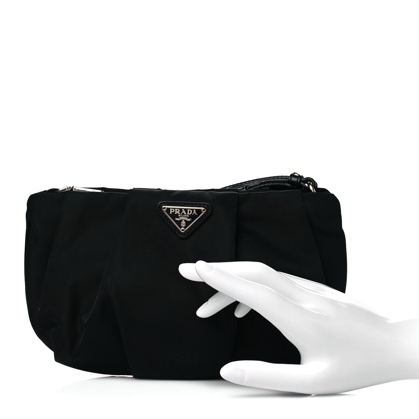 Tessuto Nylon Wristlet Clutch Black