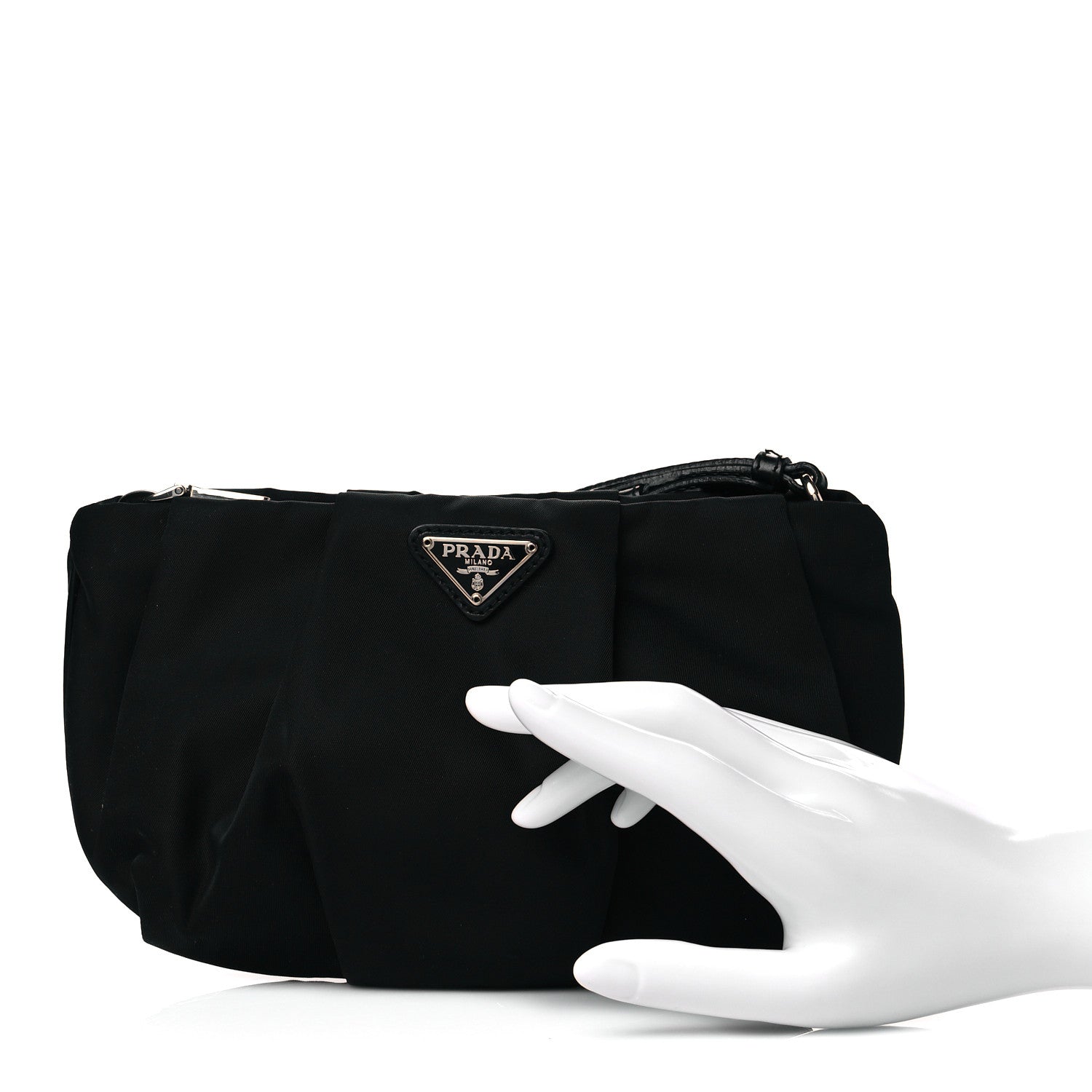 Prada Tessuto Nylon Wristlet Clutch Black 2 of 10