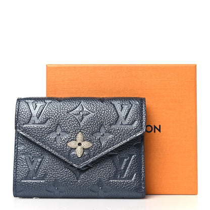 Louis Vuitton Empreinte Monogram Flower Victorine Wallet Navy Blue 7 of 7