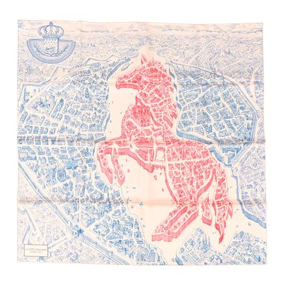 Hermes Silk La Cite Cavaliere Scarf 90 Rose The Blue Jean 1 of 9