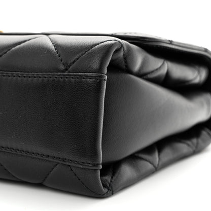 Chanel Lambskin Quilted CC Crystal Logo Chain Flap Black 10 of 11