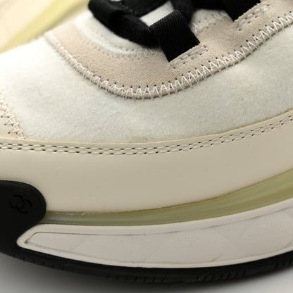 Chanel Velvet Calfskin Mixed Fibers CC Sneakers 38.5 Ivory Black 11 of 13