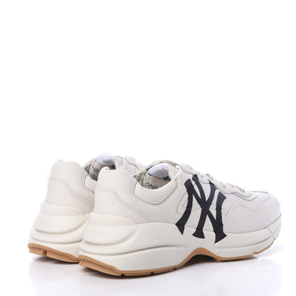 Gucci X MLB Calfskin NY Yankees Mens Rhyton Sneakers 9.5 Mystic White 4 of 8