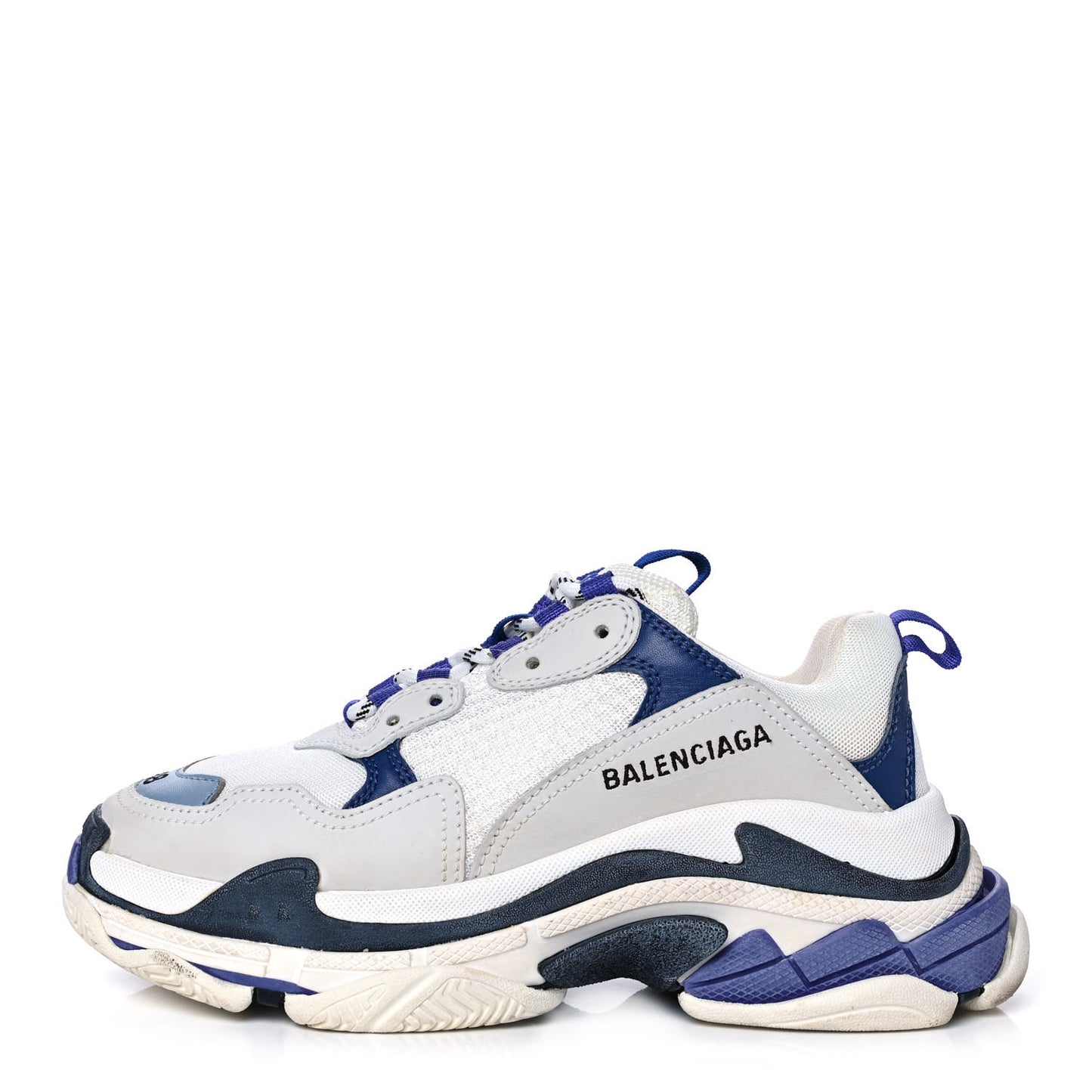 Fabric Mesh Womens Triple S Sneakers 38 White Bleu Violet