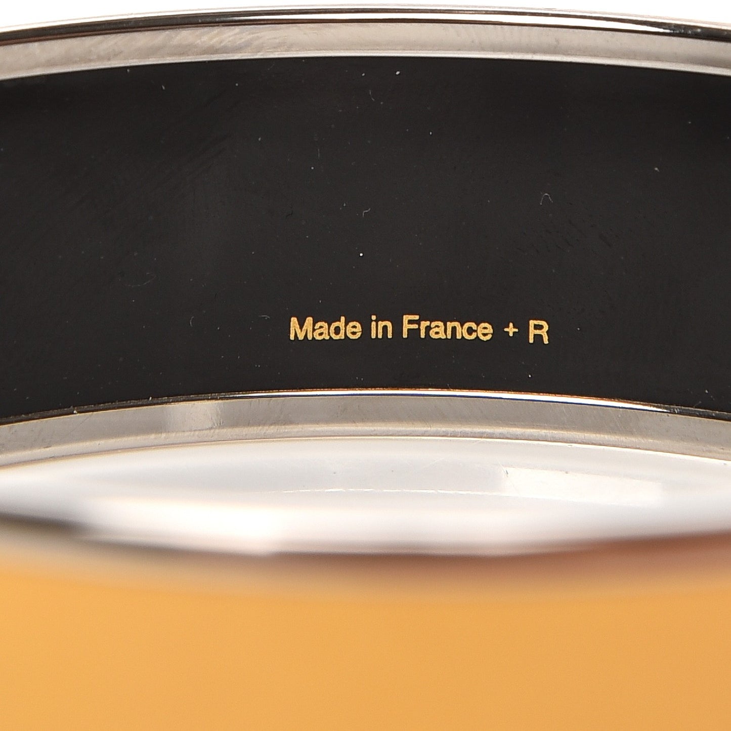 Enamel Printed Wide Caleche Bracelet 70 Jaune De Mars