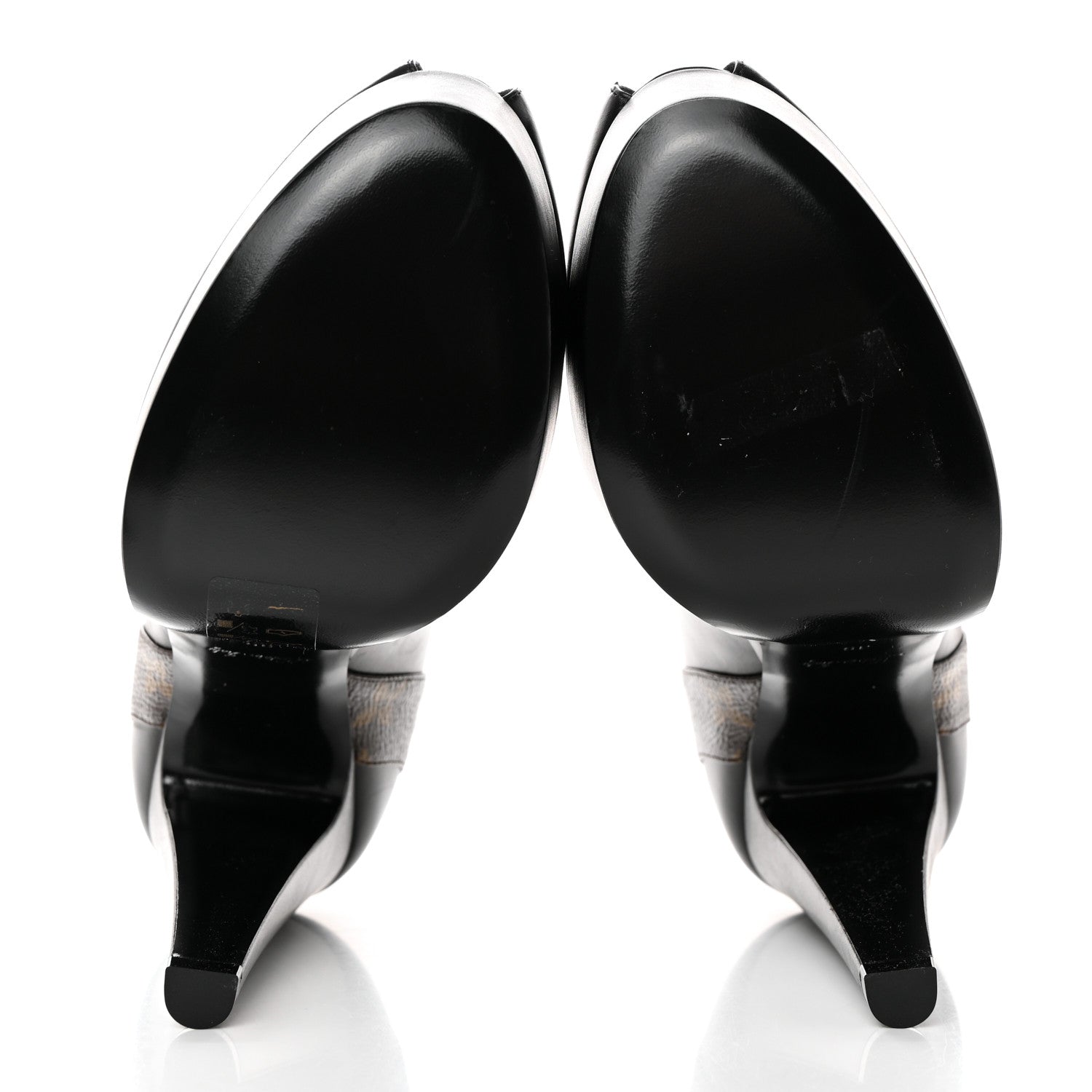 Louis Vuitton Calfskin Monogram Afterglow Platform Pumps 39 Black 5 of 7