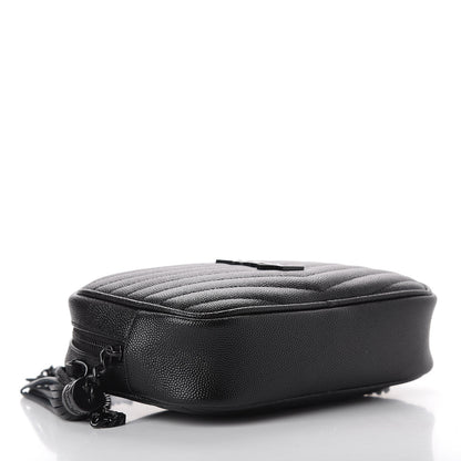 Saint Laurent Grain De Poudre Matelasse Monogram Mini Lou Camera Bag Black 4 of 12