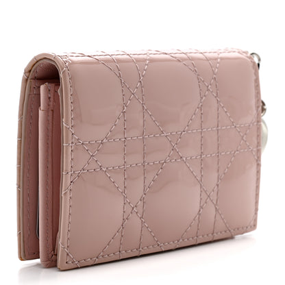 Christian Dior Patent Cannage Lady Dior Bloom Card Holder Rose Clair 3 of 13
