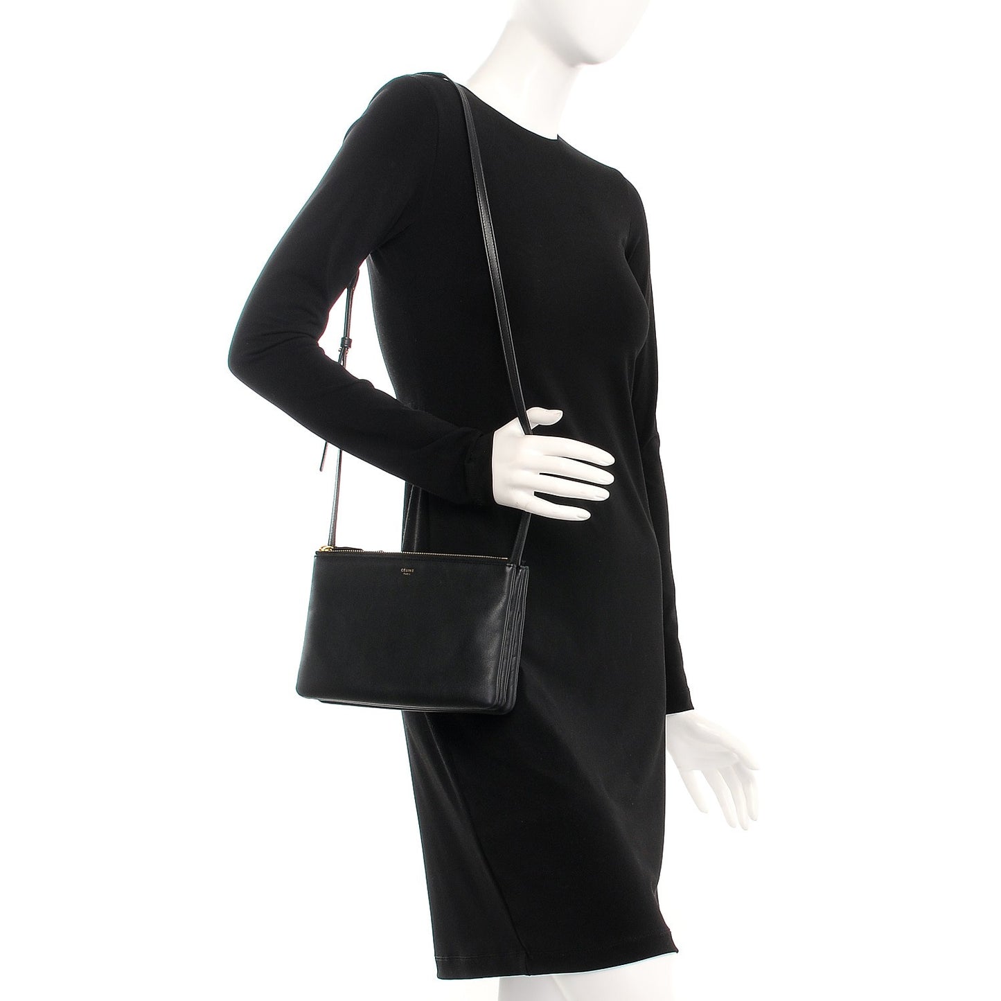Lambskin Small Trio Crossbody Bag Black