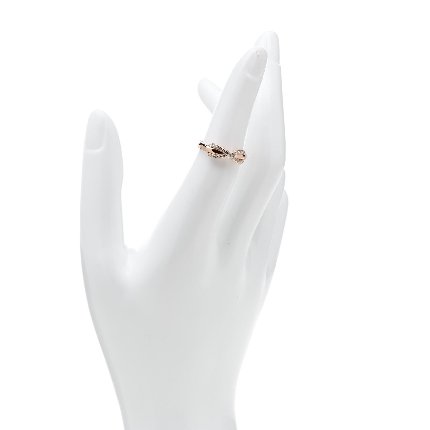 Tiffany 18K Rose Gold Diamond Infinity Ring 49 4.75 2 of 6