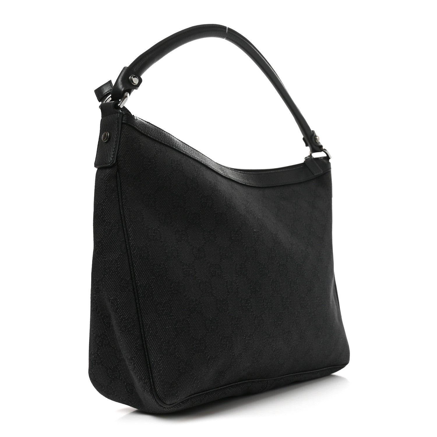 Gucci Monogram Medium Abbey Pocket Hobo Tote Black 2 of 9