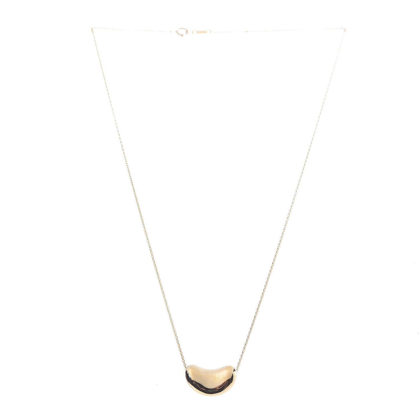 18K Yellow Gold 18mm Elsa Peretti Bean Pendant Necklace