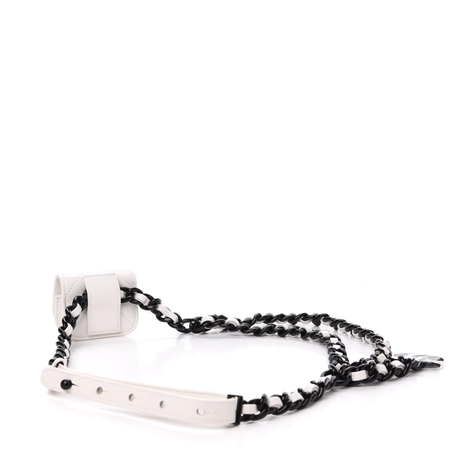 Chanel Caviar Quilted Airpods Pro Holder Belt White 3 of 12