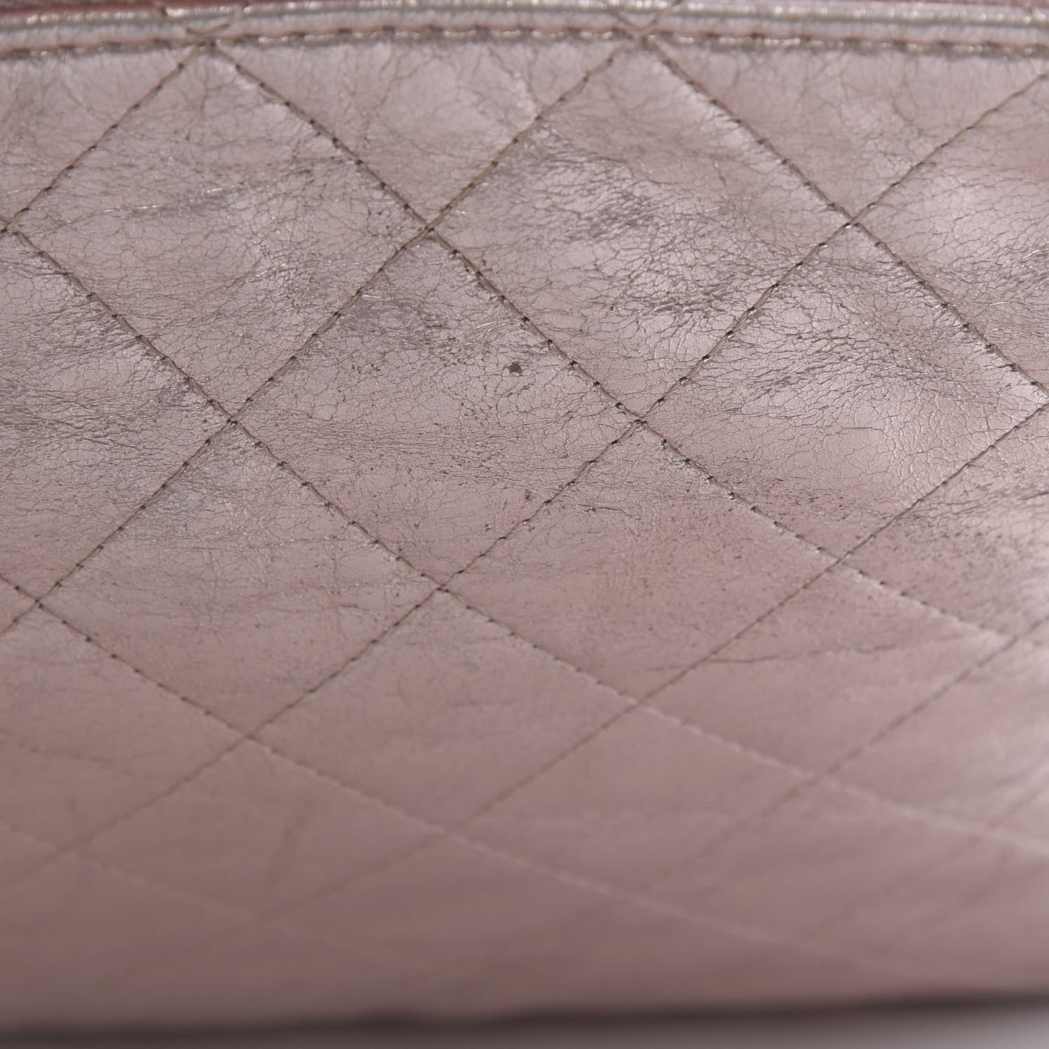 Chanel Metallic Aged Calfskin Quilted Medium Cosmetic Case Pink 9 of 9