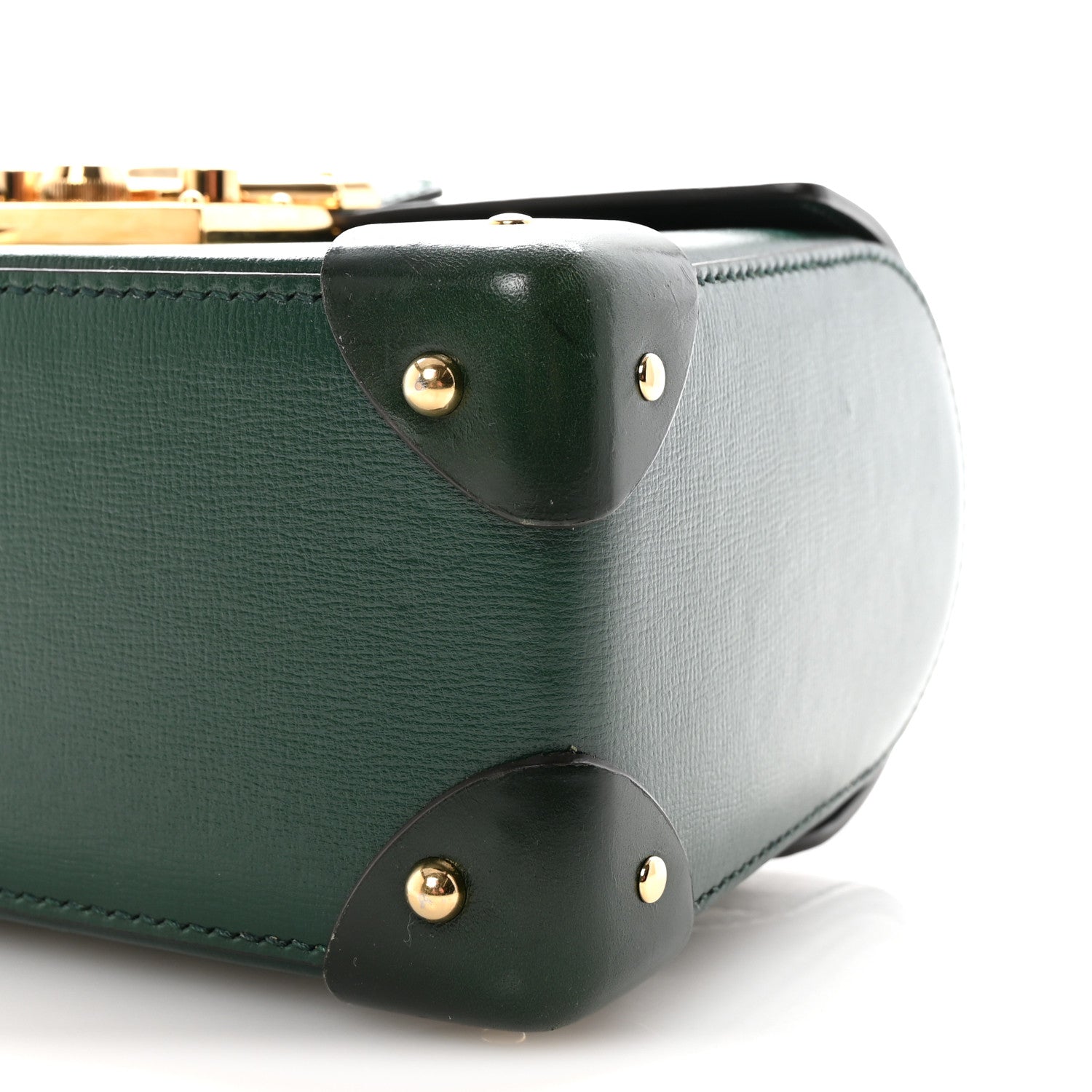 Gucci Azalea Calfskin Small Padlock Bamboo Shoulder Bag Vintage Green 10 of 10