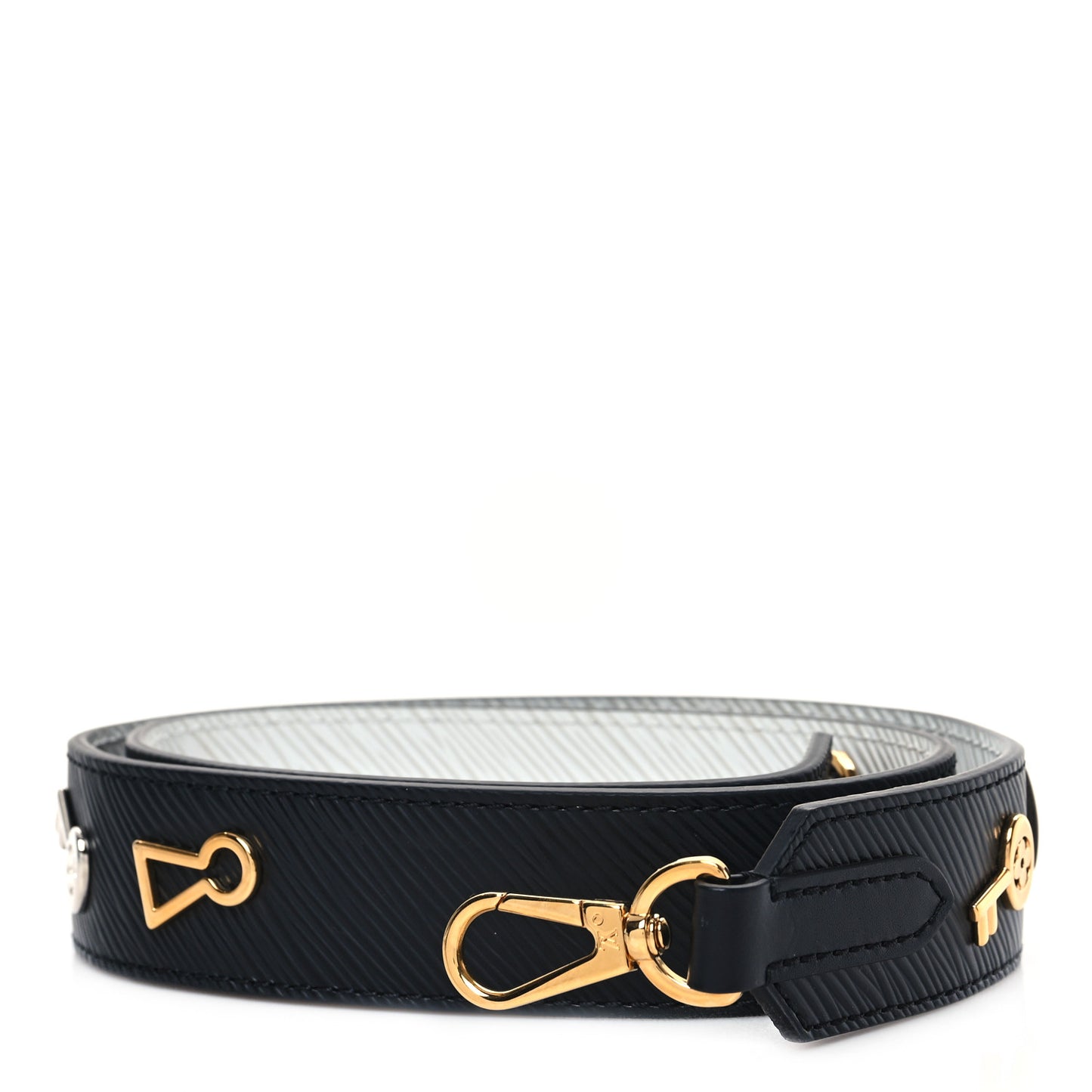 Epi Love Lock Shoulder Strap Black White