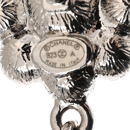 Chanel Crystal Pearl Coco Mark CC Drop Earrings Silver 3 of 5