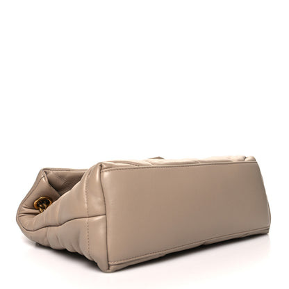 Saint Laurent Lambskin Quilted Small Loulou Puffer Monogram Chain Satchel Dark Beige 4 of 11