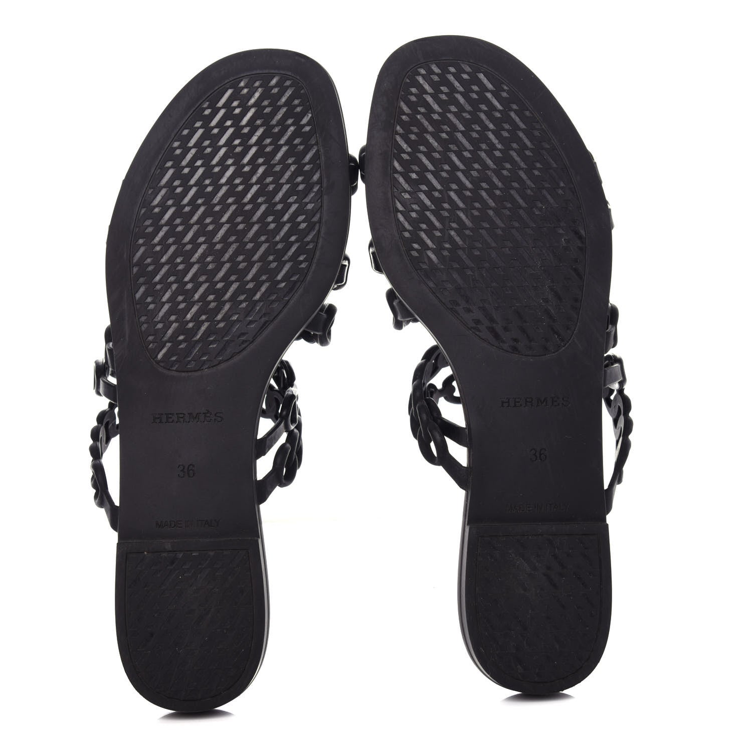 Hermes Rubber Chaine d'Ancre Nude Sandals 36 Black 7 of 10