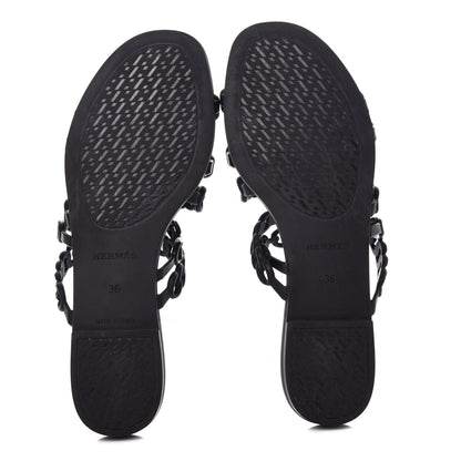 Hermes Rubber Chaine d'Ancre Nude Sandals 36 Black 7 of 10