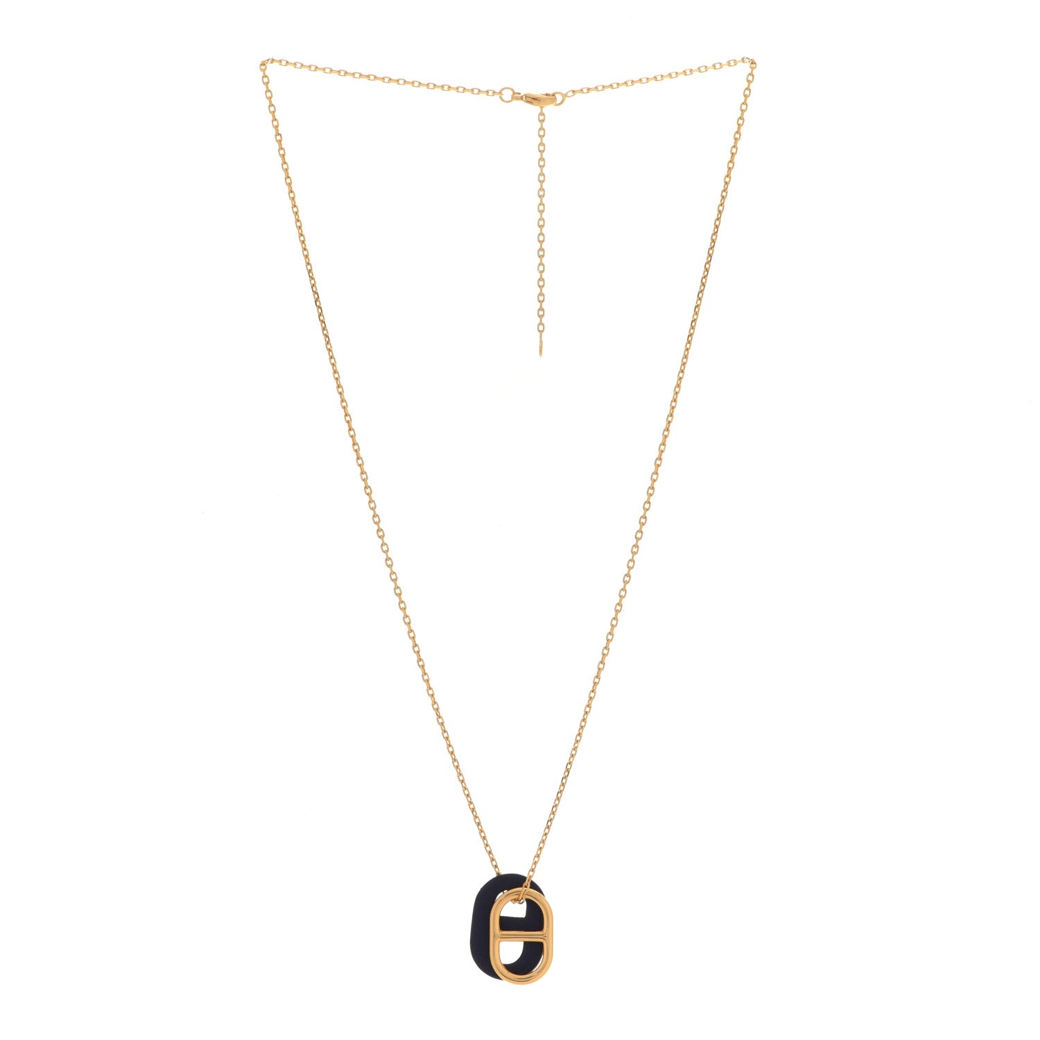 Hermes Swift O'Maillon Pendant Necklace Bleu Nuit 3 of 7